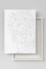 Sayılarla Boyama Tuval Seti Fırça Boya Dahil (Çıtalı) 40x50 CM - Papatya