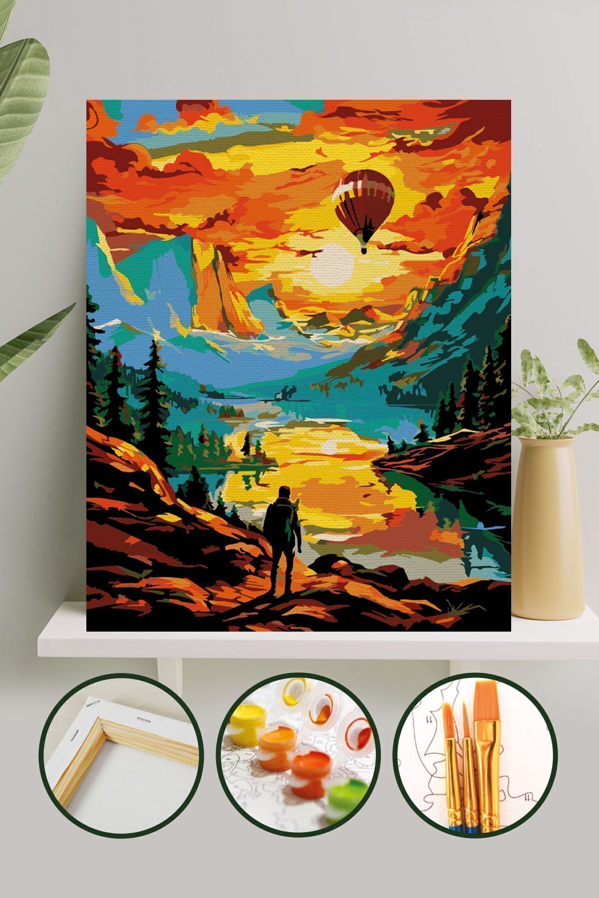 Sayılarla Boyama Tuval Seti Fırça Boya Dahil (Çıtalı) 40x50 Cm - Zirve