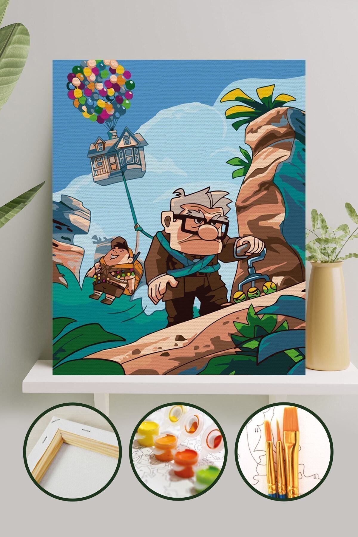 Sayılarla Boyama Tuval Seti Fırça Boya Dahil (çıtalı) 40x50 Cm - Up
