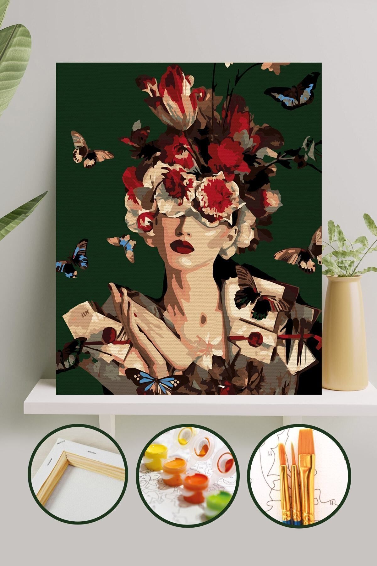 Sayılarla Boyama Tuval Seti Fırça Boya Dahil (çıtalı) 40x50 Cm - Mektup