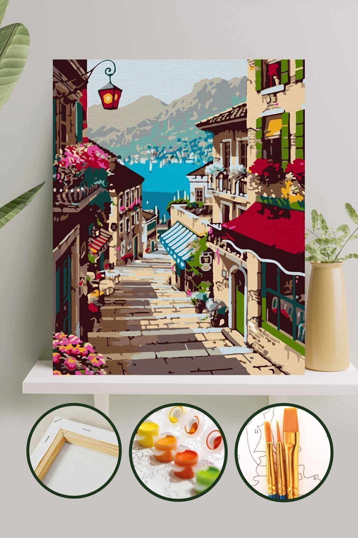 Sayılarla Boyama Tuval Seti Fırça Boya Dahil 40x50 - Yaz Adımları