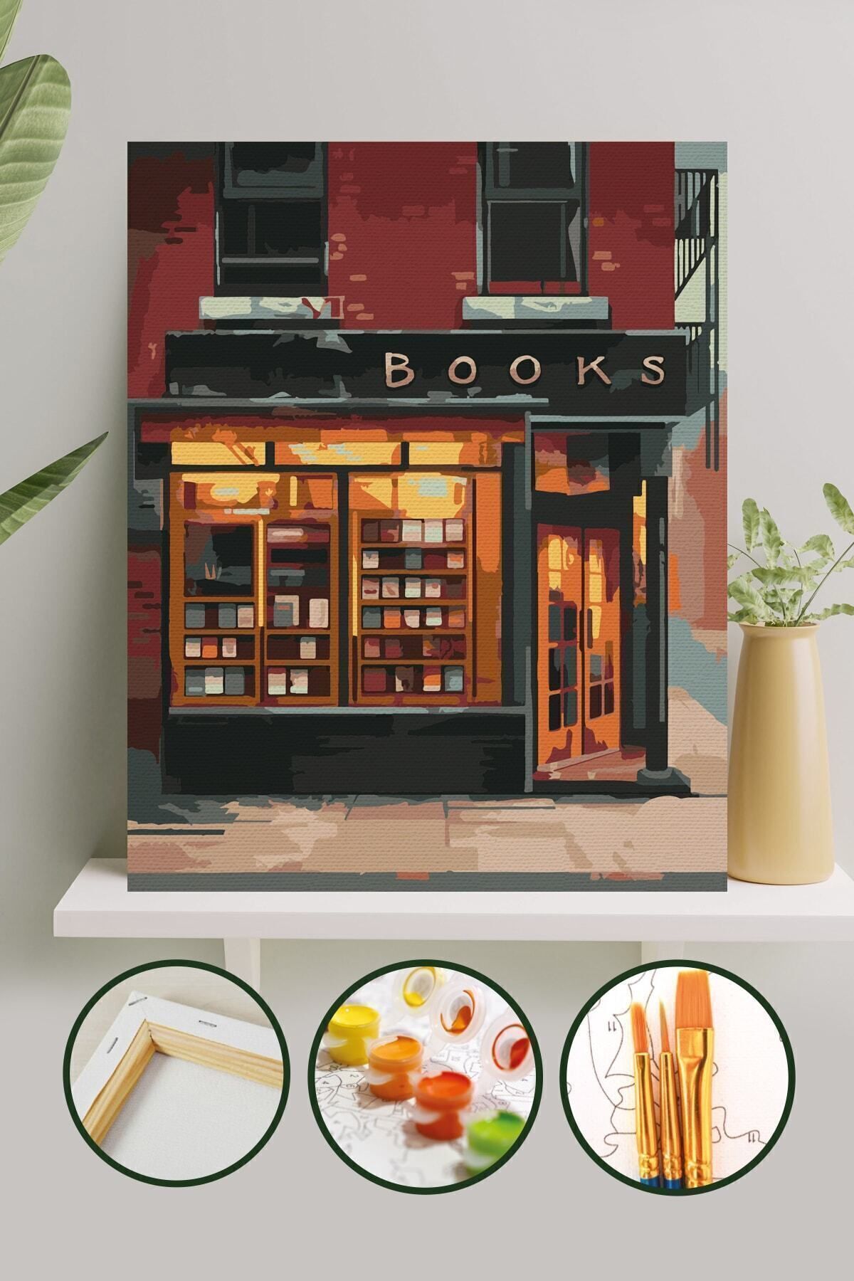 Sayılarla Boyama Tuval Seti Fırça Boya Dahil (çıtalı) 40x50 Cm - Books