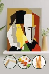 Sayılarla Boyama Tuval Seti Fırça Boya Dahil (Çıtalı) 40x50 CM - Üç Adam