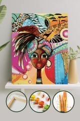 Sayılarla Boyama Tuval Seti Fırça Boya Dahil (Çıtalı) 40x50 CM - Karnaval