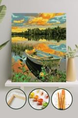 Sayılarla Boyama Tuval Seti Fırça Boya Dahil (Çıtalı) 40x50 CM - Sandal