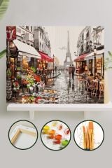 Sayılarla Boyama Tuval Seti Fırça Boya Dahil (Çıtalı) 40x50 CM - Paris